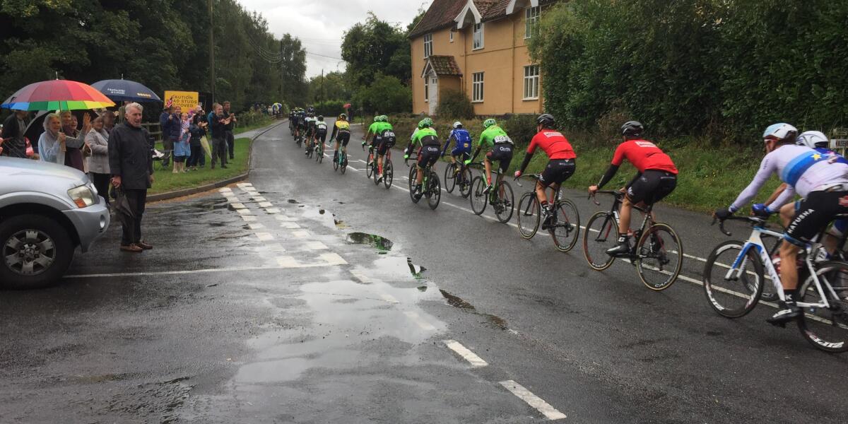 Tour of Britain riding through Parham
